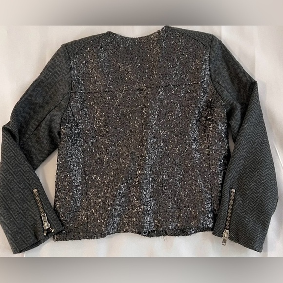 MM Couture By Miss Me Black Tuxedo Blazer, Size Large sequin Wool  Women’s - Picture 9 of 9